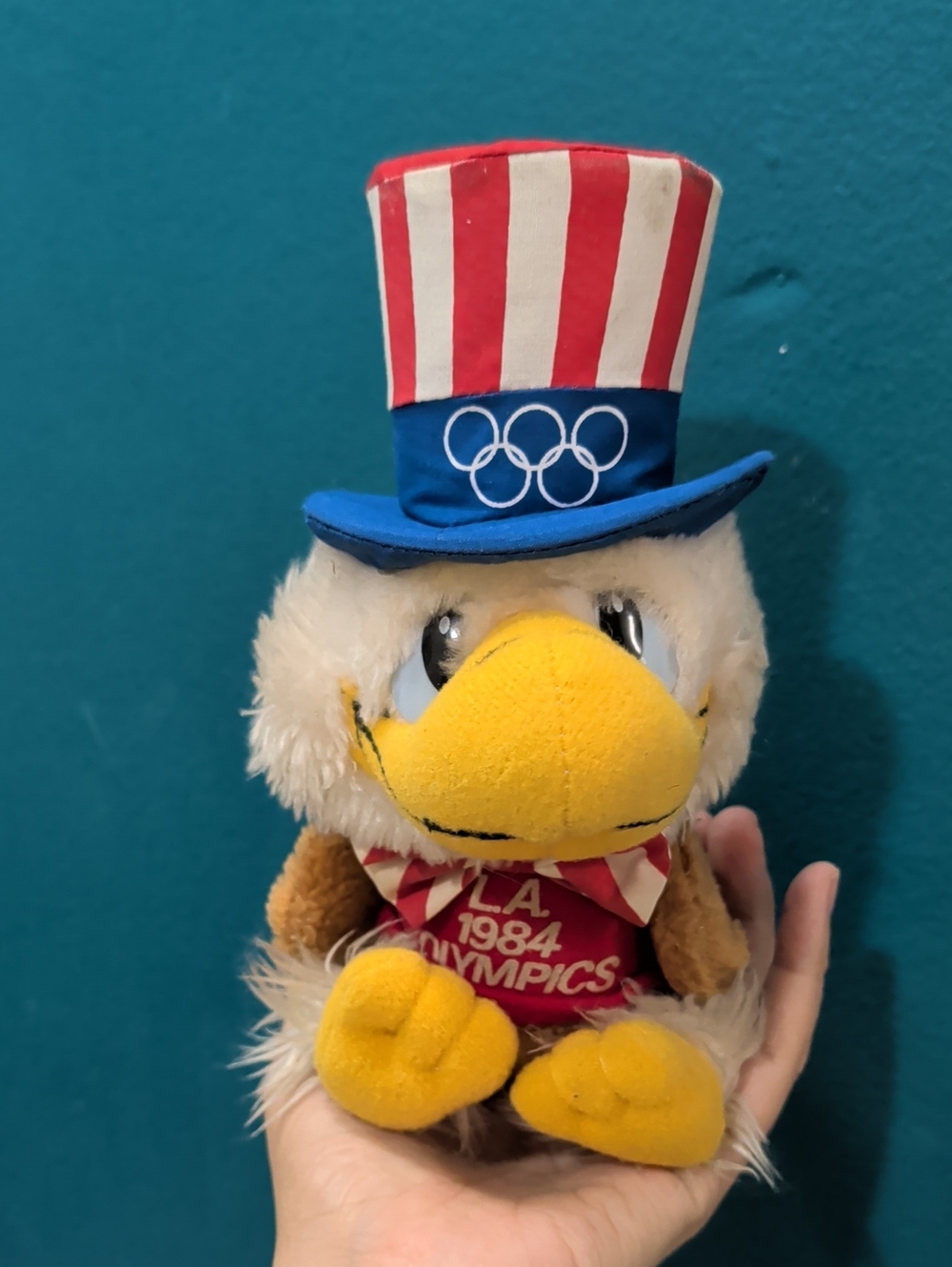 1984 LA Olympics Eagle Mascot Plush - Red, White & Blue